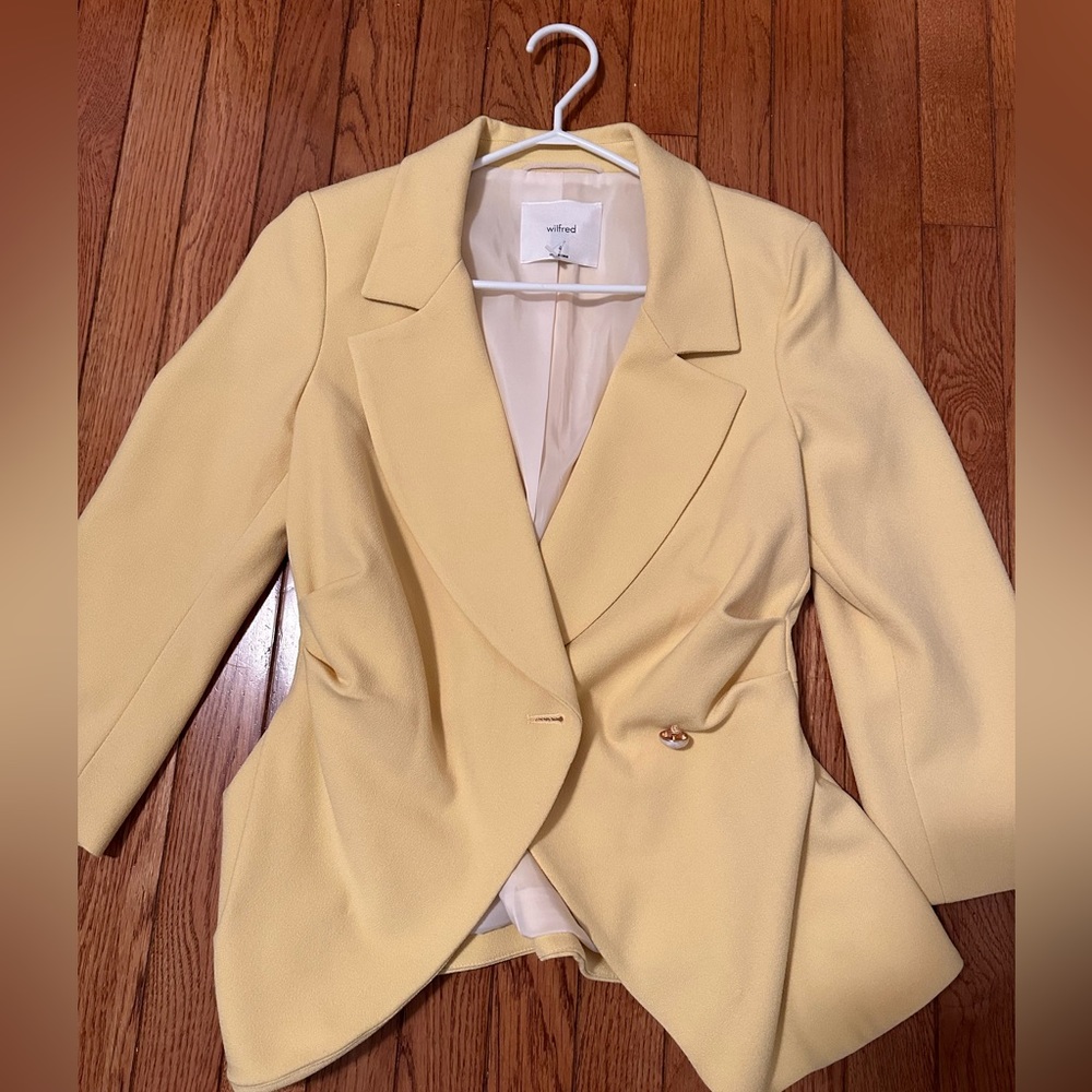 Wilfred Pale Yellow Single-Button Blazer